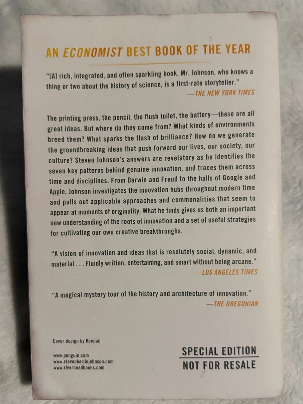 Where Good Ideas Come From: The Natural History of Innovation by Steven Johnson